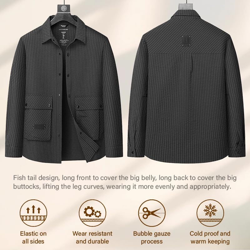 Image of Men's Lightweight Athletic Jacket Casual Bomber Jackets Coat with Pocket XL-5XL for Golf & Casual Wear