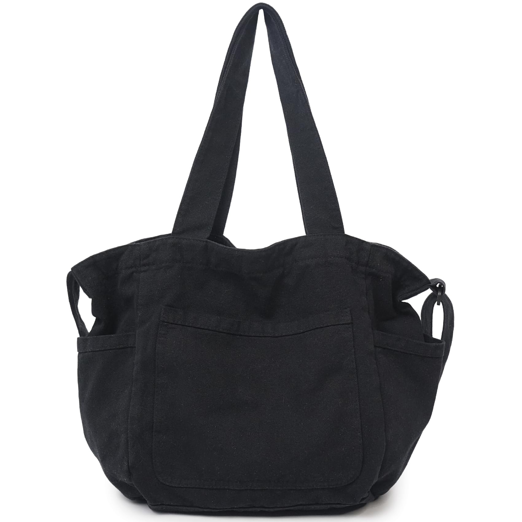 MAYMOONER Mehrfächerige Canvas-Umhängetasche für Damen, große Kapazität, vielseitige Hobo-Casual-Tragetasche, Schulterhandtasche, ideal für Arbeit, Reisen, Universität, klassische Unifarben