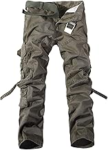 Kuson Hommes Pantalons 100% Coton Cargo Sport Multi-Poches Epais Outdoor Lâche