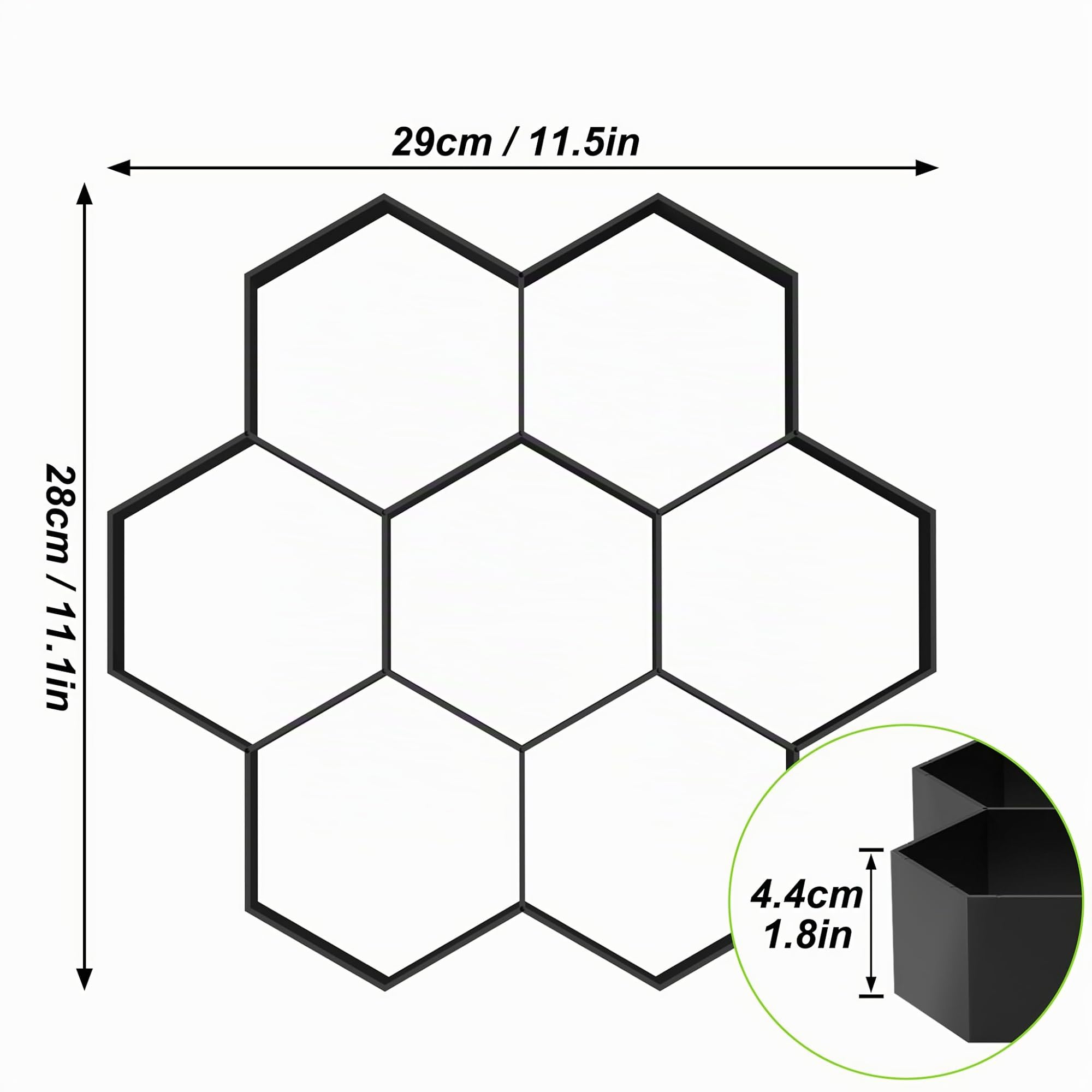 XMTECH Molde para pavimento DIY para hormigón, molde de plástico, irregular, para hormigón, pavimento de hormigón, molde de fundición para estribos de césped, jardín, 2 unidades hexagonales