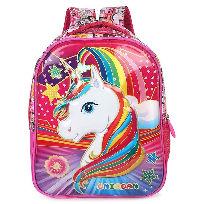 Image of Stylbase School Bag For Boys And Girls Cartoon Printed Waterproof Backpack Bag Ideal For Small Kids Bag UKG Nursery 1st Class Girls School Bags 5-7 years 14 Inch