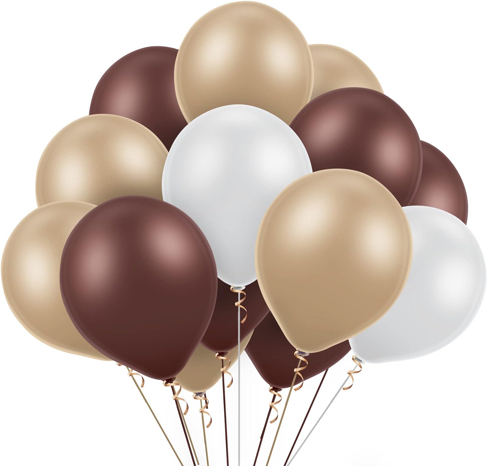 Gejoy 24 Pcs Brown Cream White Balloons Neutral Color Balloons 10 Inch Latex Retro Assorted for Baby Shower Birthday Jungle Safari Wedding Anniversary Waiting to Exhale theme Party Decorations