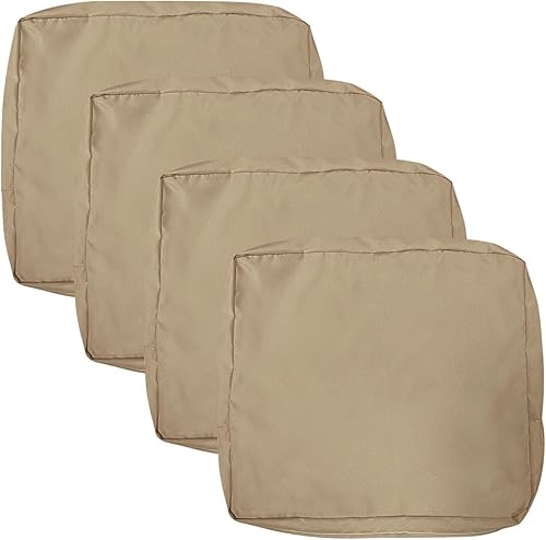 VAKADO Juego de 4 fundas de cojín decorativas de repuesto impermeables para exteriores, para jardín, banco, porche, sofá, tienda de campaña (color