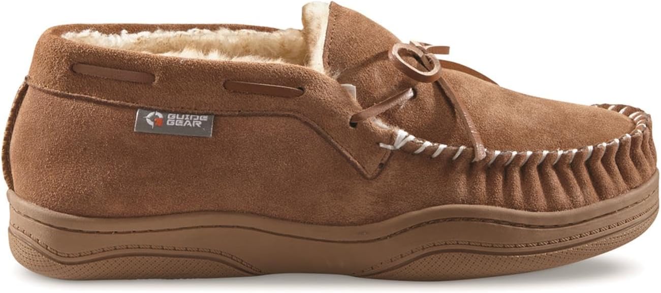 Guide Gear Men’s Moccasin Slippers Suede Chukka, Indoor and Outdoor Bedroom House Slippers - Image 3