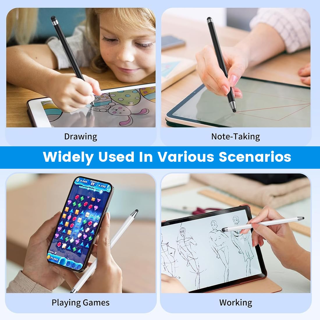 Penne per Tablet 2 in 1, Penna Stilo per Touch Screen per Samsung iPhone iPad