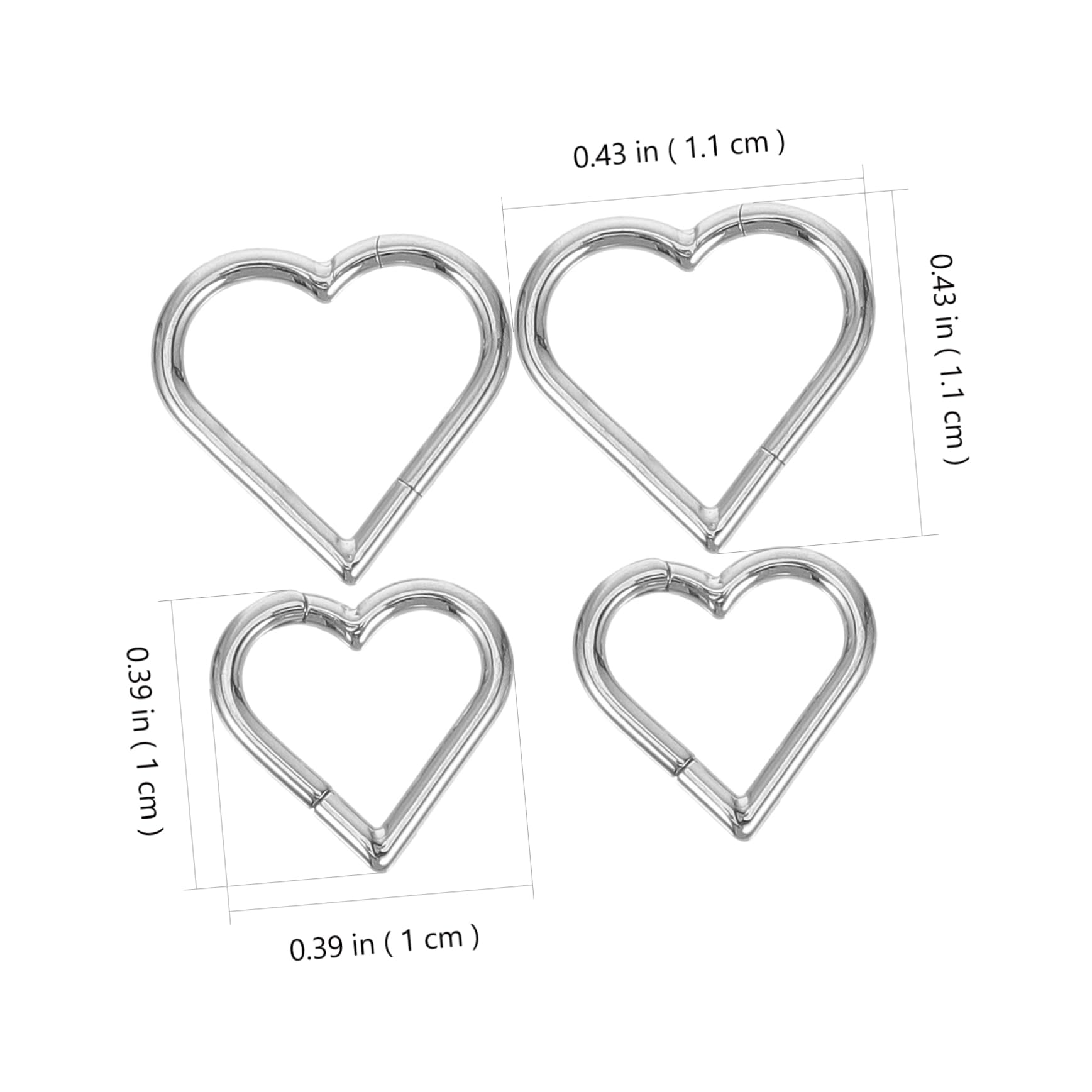 GALPADA 16pezzi Cuore per Piercing al Naso Anelli per Naso Senza Giunzione Gioielli Eleganti per Ogni Occasione
