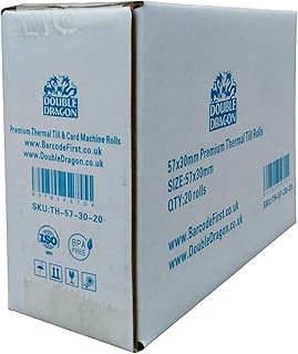 57 x 30mm Thermal Paper Till Rolls for Credit Card All PDQ Machines (20 Rolls), Compatible with SumUp, Ingenico, PayZone, Verifone, Clover Printers, Zettle Terminals, and More