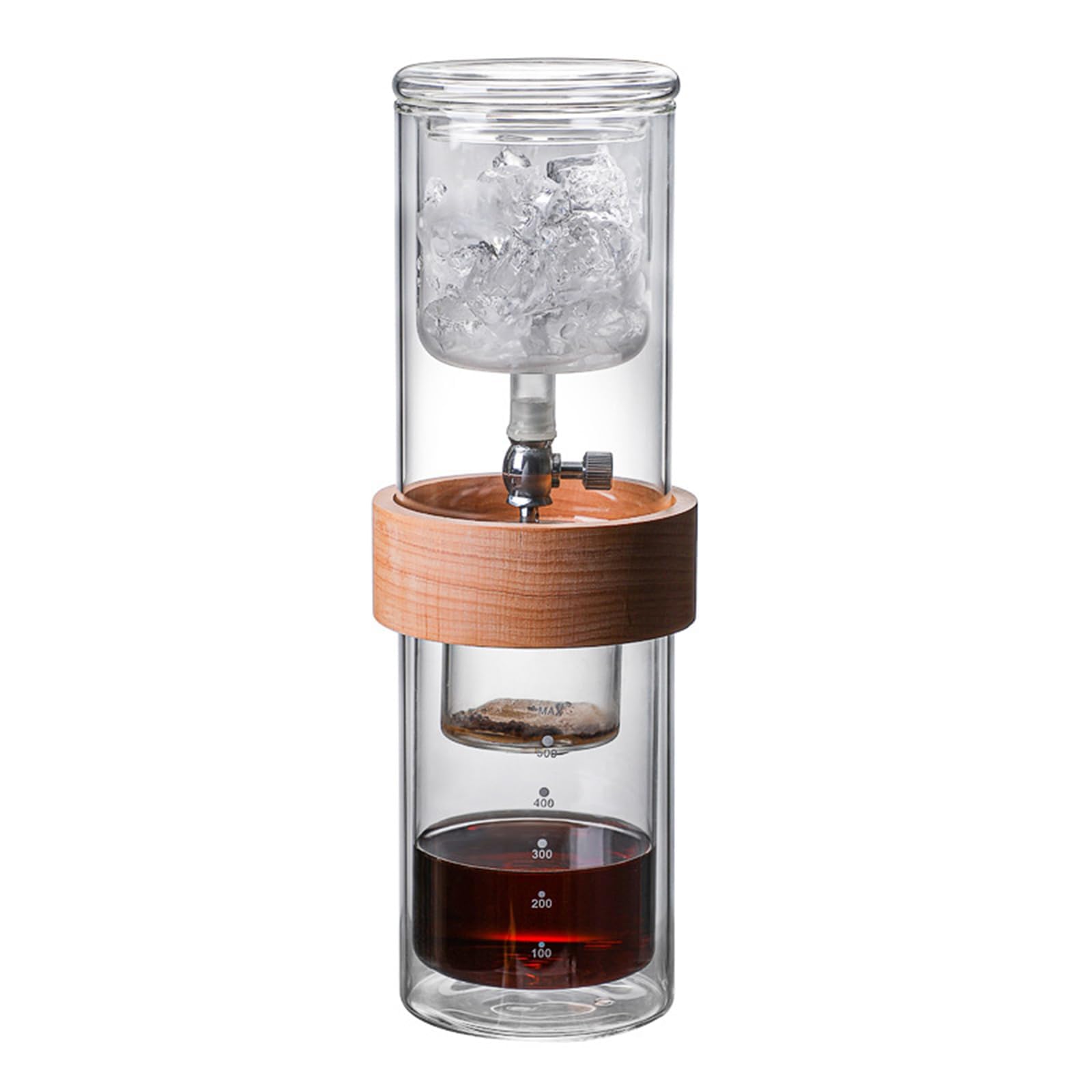 Cafetera Cold Brew, válvula de goteo ajustable, vidrio de borosilicato de 500 ml, cafetera espresso suave para el hogar o cafetería, duradera y fácil de limpiar
