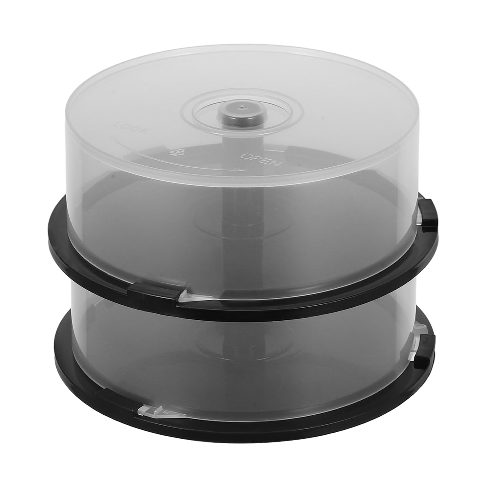 HOLIDYOYO CD/DVD Cake Box Spindle 2pcs 25 Disc Capacity Empty CD/DVD Storage Bucket Disk Holder Clear Plastic Column