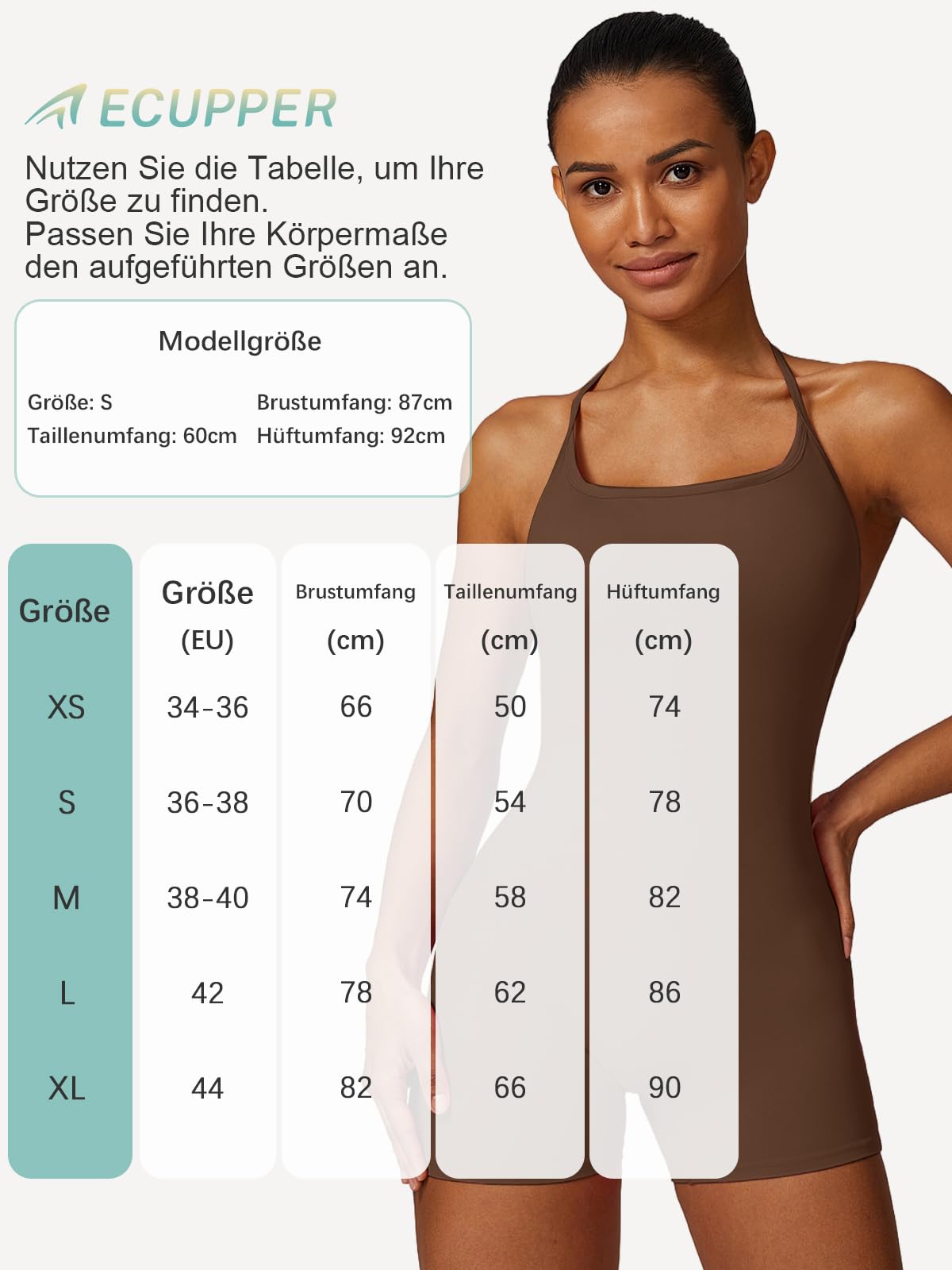 Ecupper Damen Jumpsuits Sommer Einteiler Ärmellos Gym Rompers Rückenfrei Yoga Bodysuit Workout Bodycon Stretch Fitness