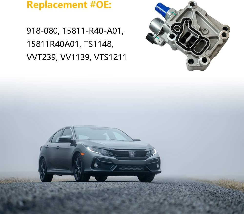 Engine Variable Valve Timing VVT Solenoid With Sensor | Replacement for Acura ILX TSX, Honda Accord Civic CR-V Crosstour | Replace# 15811-R40-A01, 918-080