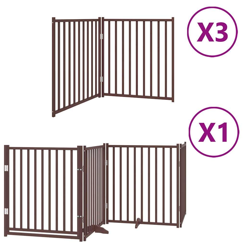 Homgoday Puerta de Perros Plegable 10 Paneles Madera álamo marrón 800 cm Barrera para Perros Plegable Valla para Mascotas Pequeña Barrera de Seguridad para Escalera Pasillo