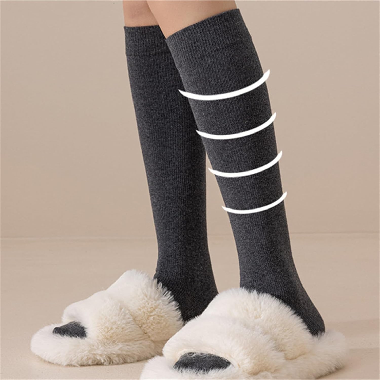 Cotton Socks Mid-calf Socks Women's Comfortable Knee Socks Long Tube Work Walking