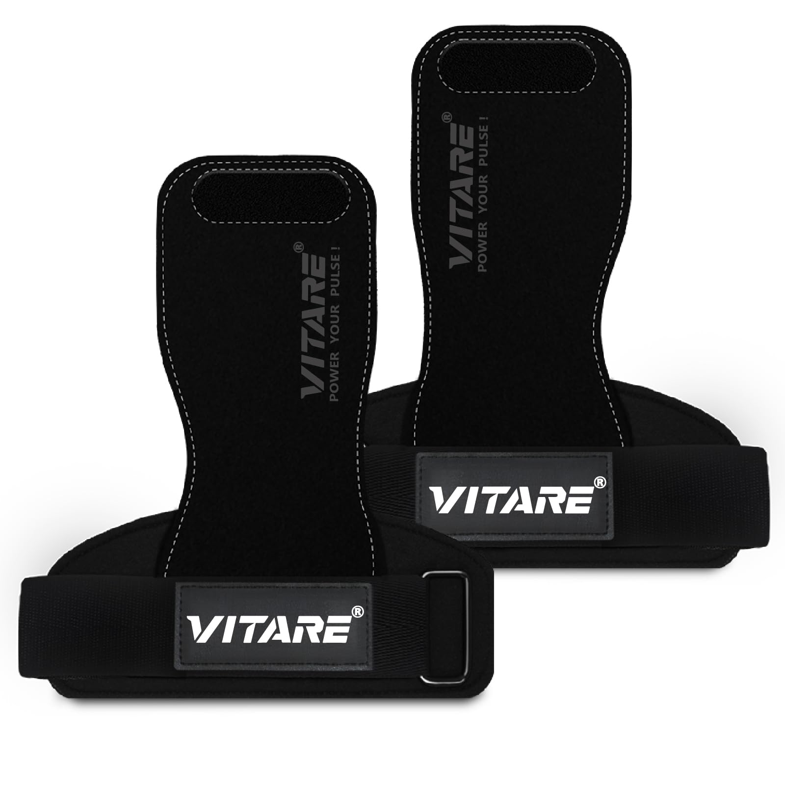 Zughilfen für Krafttraining, Bodybuilding, Powerlifting - Lifting Straps aus Leder mit Neopren-Polsterung - Handgelenkriemen für Gewichtheben - Fitness-Geschenke für Männer und Frauen - Paar