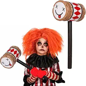 Martelo de Brinquedo pra Fantasia de Palhaço Assassino de Halloween Grande