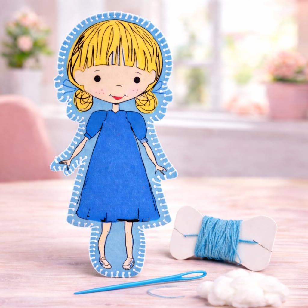 June Garden Sew Your Own Doll Kit - Ava & Mia 2-Pack Beginner Sewing Craft Set for Girls Age 5+ - Fun and Educational DIY Plush Dolls Kit