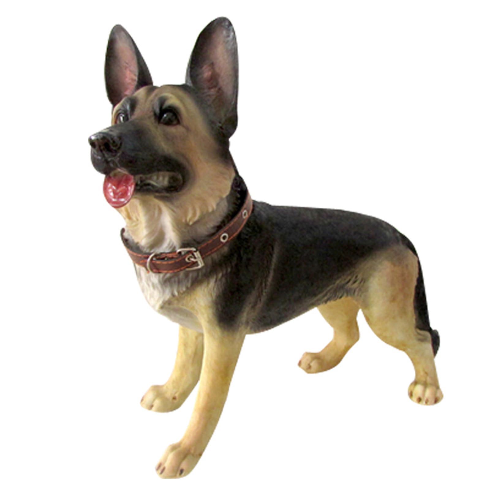 Mfaoshi Garden Dog Ornaments, Hand-Painted Resin German Shepherd Figurines For Home Decor Waterproof Outdoor Dog Memorial Sculpture