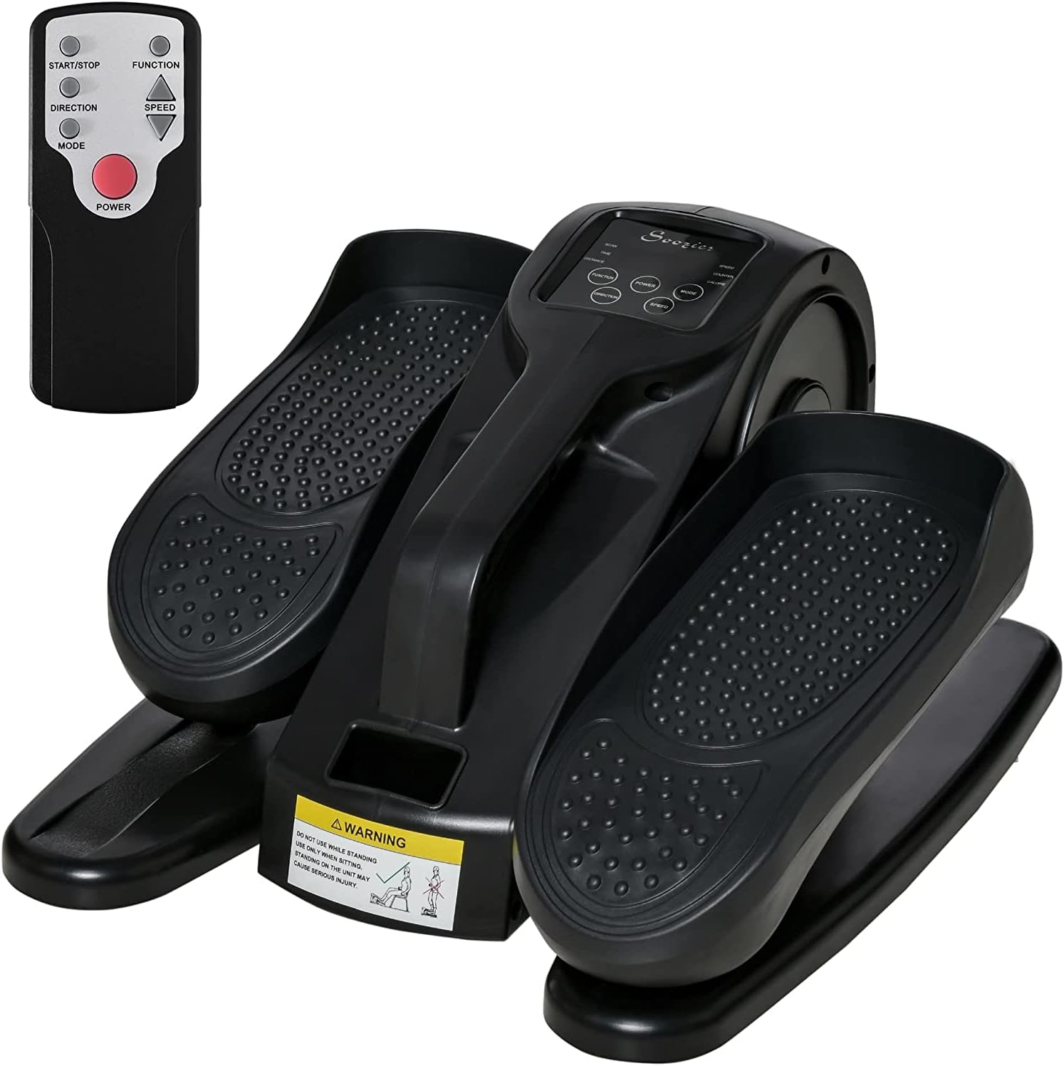 Powered Foot Pedal Exerciser, Seated Under Desk Bike Elliptical Machine, Mini Rehabilitation Bike w/Adjustable Speed, Remote & LCD Display for Home & Office