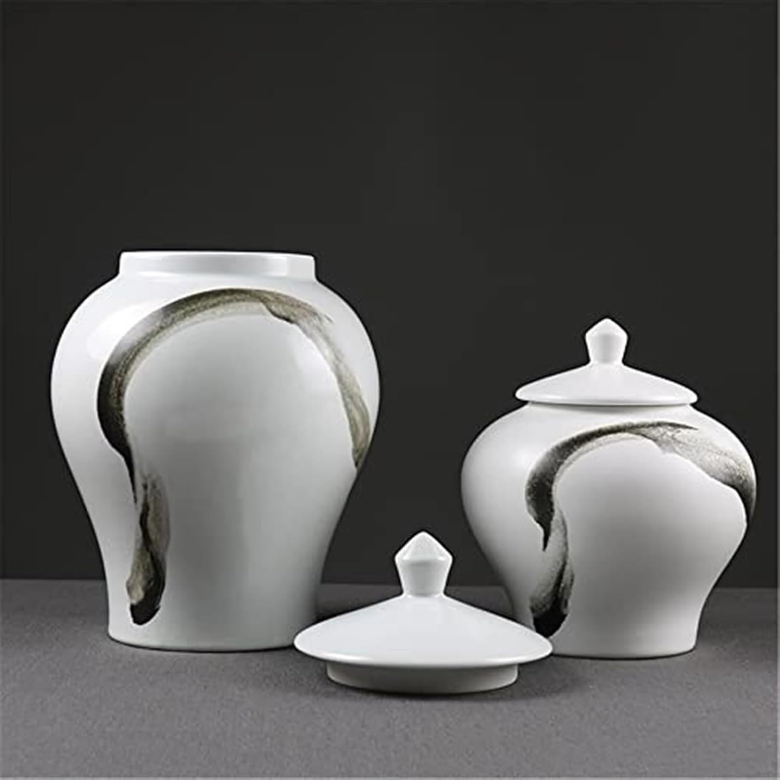 Ceramiczny słoik imbirowy dekoracyjny słoik do przechowywania z pokrywką, słoik do dekoracji domu