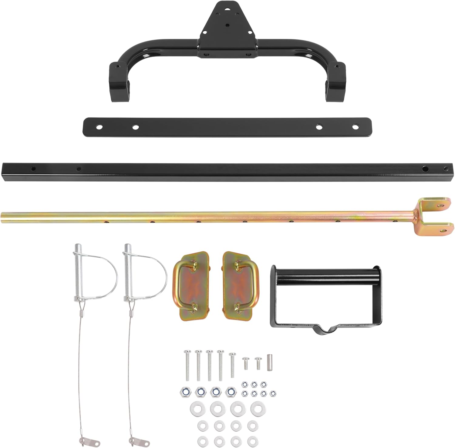 ALMULOO Adjustable Snowmobile Hitch Bar with Pins 35" to 47" Compatible with Snowmobiles/ATV Fish House Trailers