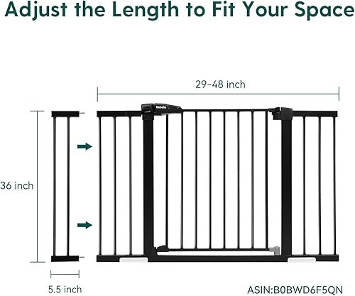 Miniatura 2 de BABELIO Extensor de puerta de metal para bebéperro, extensión de puerta negra para mascotas de 5.5 pulgadas, accesorios extra anchos para puertas de
