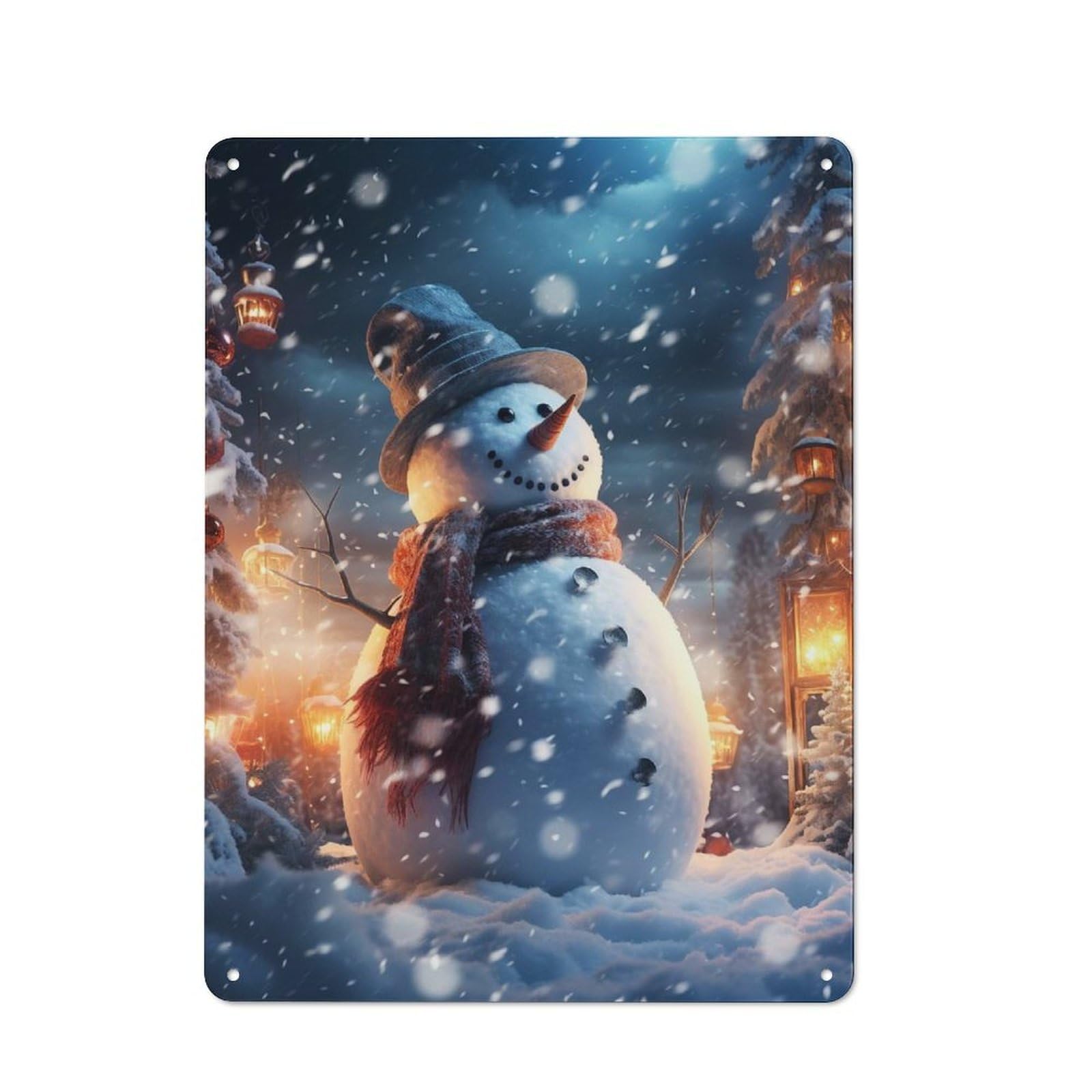 Junmoney Frosty Snowman Retro Metal Plaque 40X30cm For Dining Room Or Kitchen, For Kitchen, Dining Room And Home Bar Wall Decor
