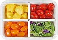 Vista 9 de carrotez Recipiente de almacenamiento de alimentos con 4 compartimentos extraíbles, recipiente de preparación de alimentos con tapas herméticas