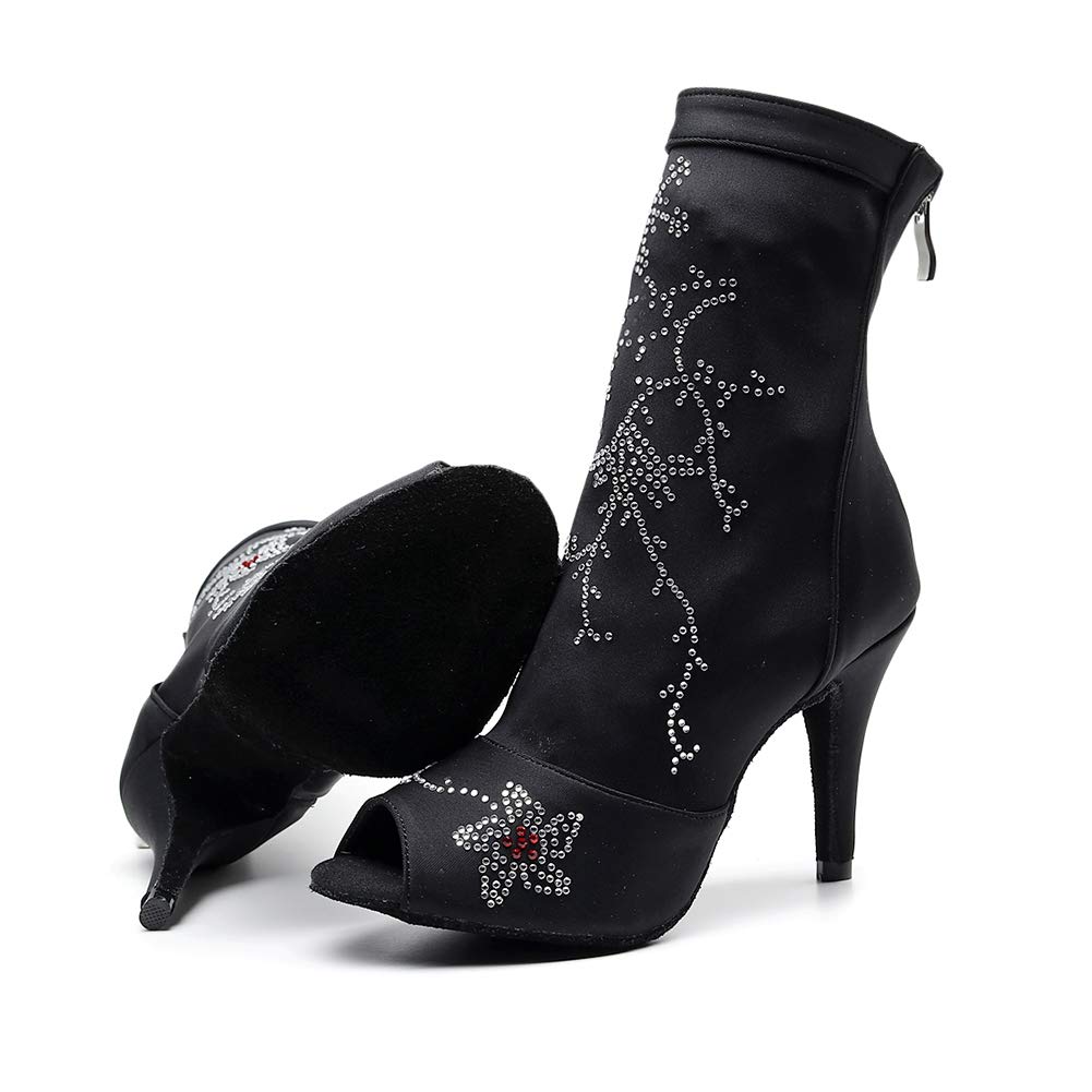 HROYL Scarpe da Ballo Donna&Bambina Latino Salsa Raso Tango Samba Festa Sociale Danza,QJW1022/1051