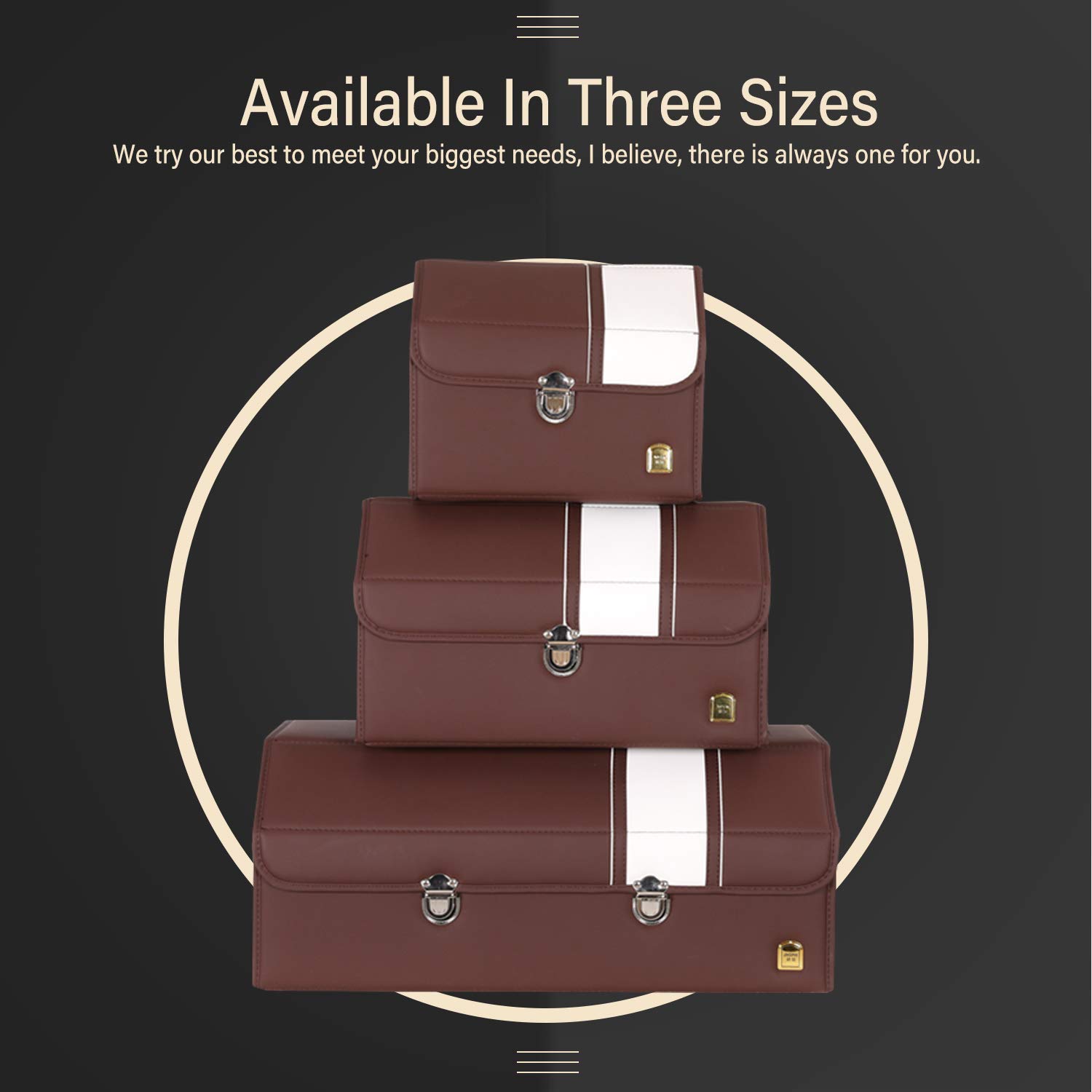 Ergocar Foldable Car Trunk Organizer, Luxury Leopard Print, 3-Compartment, Waterproof, Black