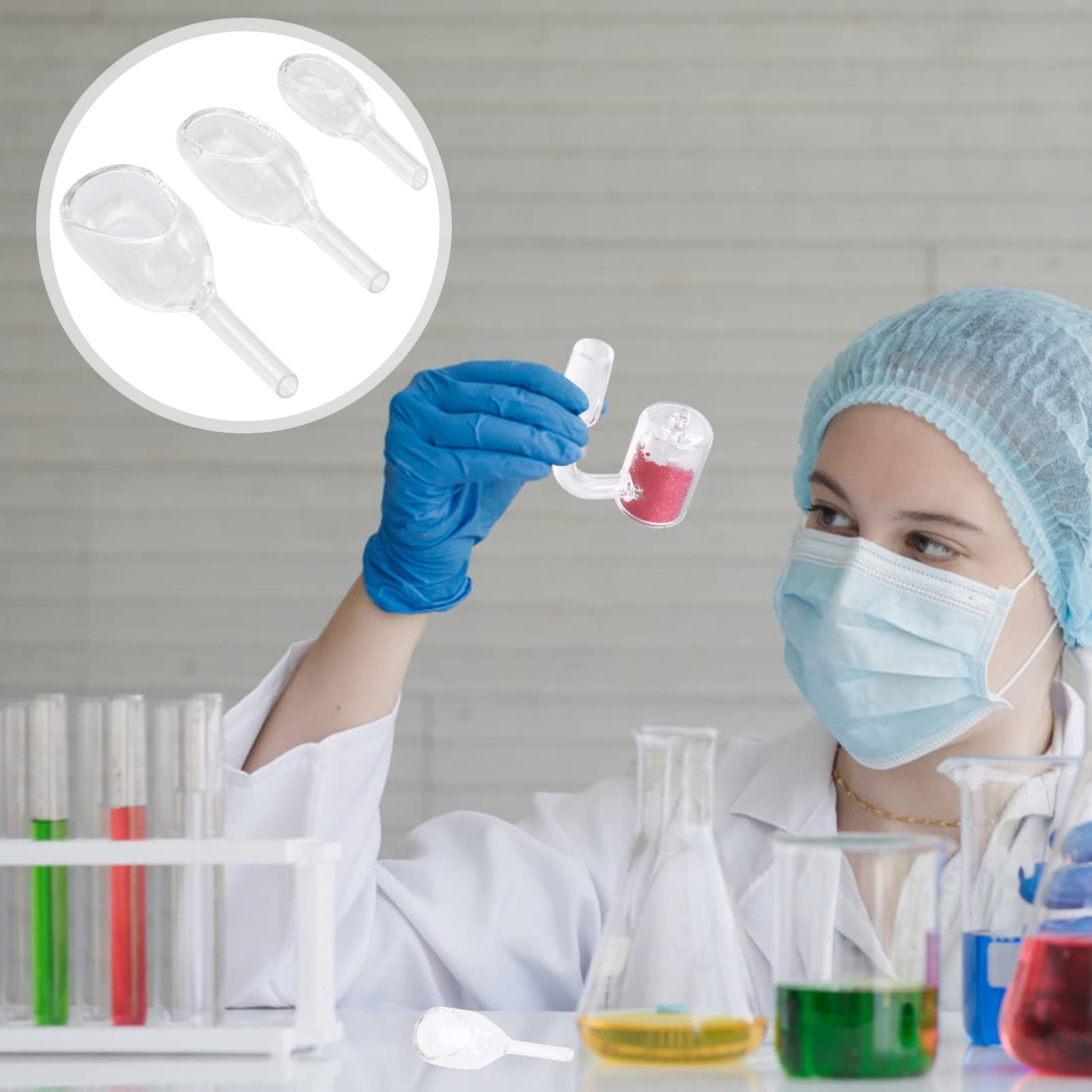 ULTECHNOVO 12pièces Bouchons De Pesée Verre Transparent Entonnoirs De Pesée De Laboratoire Pour Solides Et Liquides Pour Expériences Lab