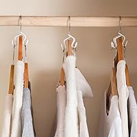 Vista 6 de 100 ganchos para colgar ropa, clips extensores de percha, ganchos en cascada, utilizados en perchas de armario, ahorro de espacio y armarios