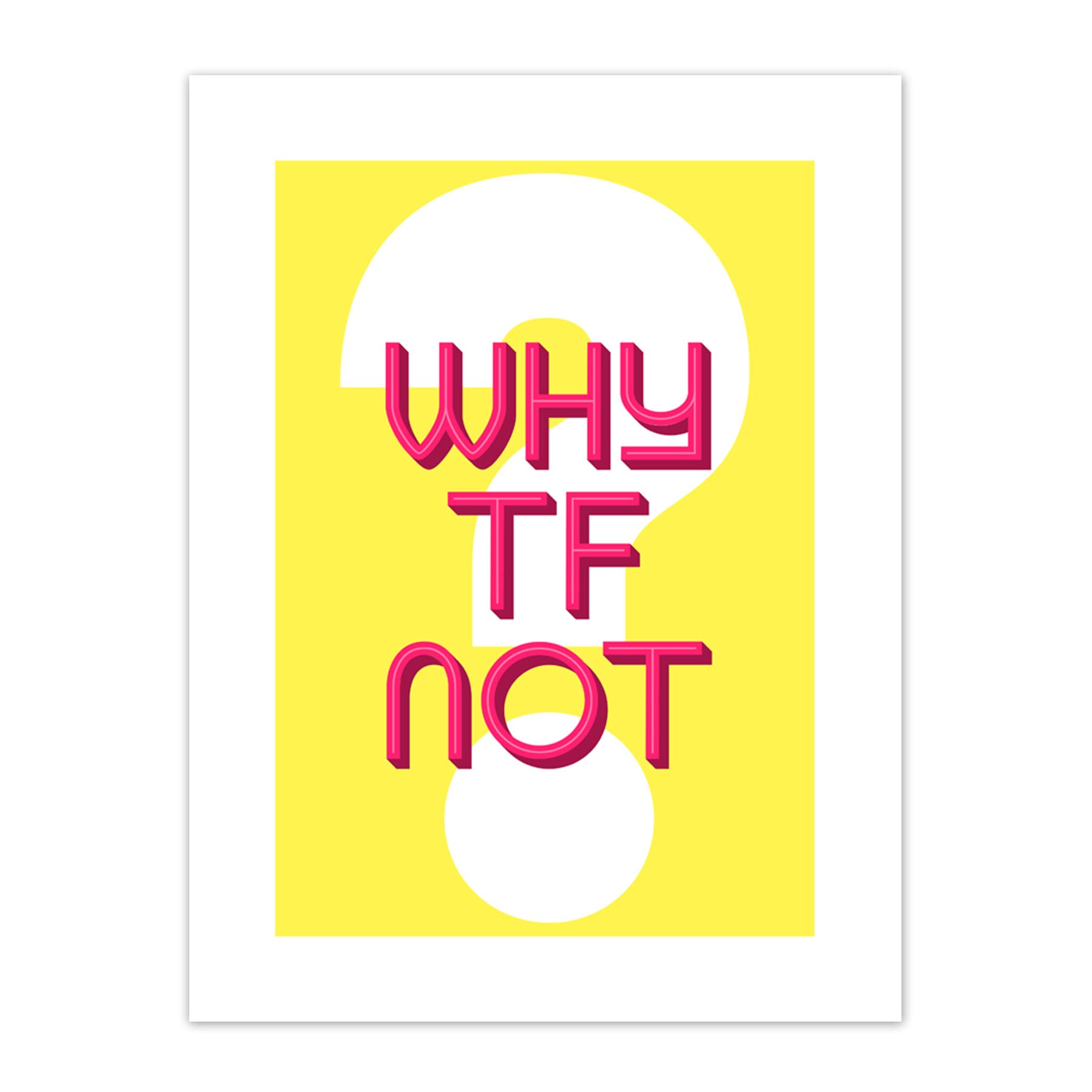 Wee Blue Coo Why TF Not Question Art Print Canvas Premium Wall Decor Poster