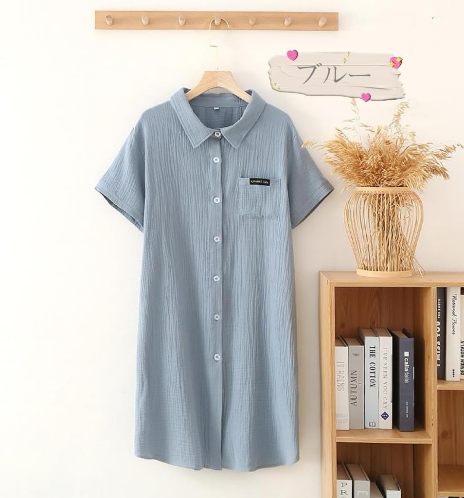 CWF2647 ナガイレーベン 介護 オーバシャツ 女性用 ボタンダウン サイドポケット 制菌加工 制電 吸水 防汚効果 綿混 NAGAILEBEN  医療用 看護師 介助 ヘルパー ケア レディース レディス ナースウェア 白衣ネット本店 COLORFULLEAF 100%コットン ナイトシャツ レディース ボタンダウン ナイトガウン ソフト スリープシャツ 快適なナイ