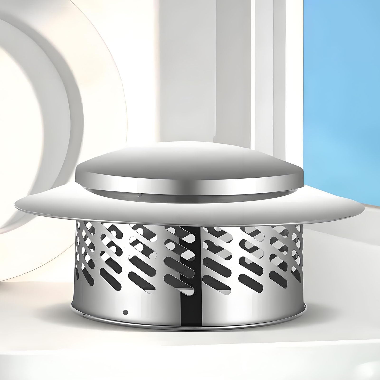 MYXJGNAIY Cone Top Chimney Cap, 3.0-16in Fireplace Roof Vent Cover Rain Caps, Stainless Steel Chimney Cover with Screen, for Outside Fireplace Flue Vent(220mm/8.7in)