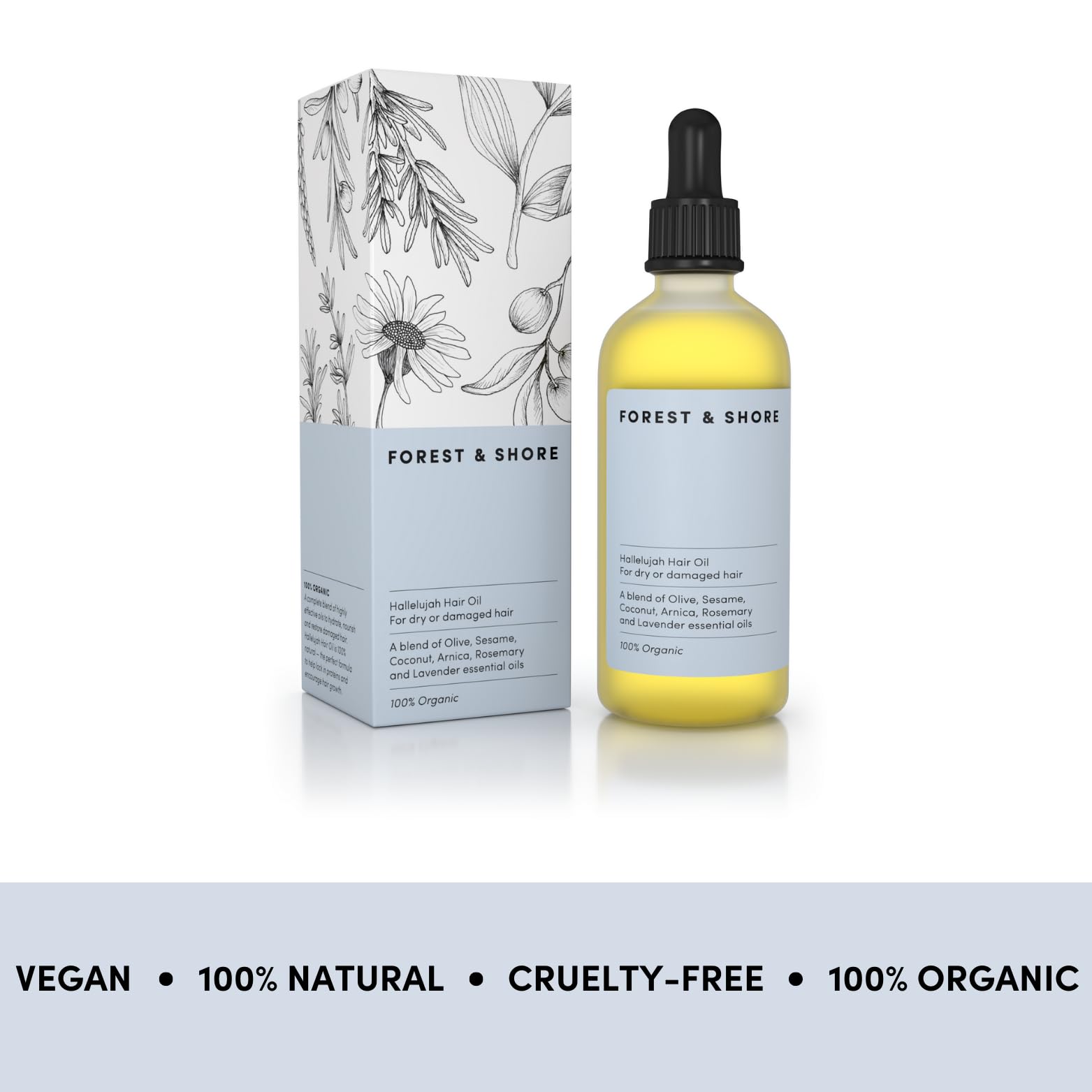 Natürliches Haaröl zum Haarwachstum beschleunigen mit biologischen Rosmarinöl, Rizinusöl, Mandelöl und Arganöl als Haarmaske und Haarkur (100 ml, Haarpflegeöl) (Packung mit 2)