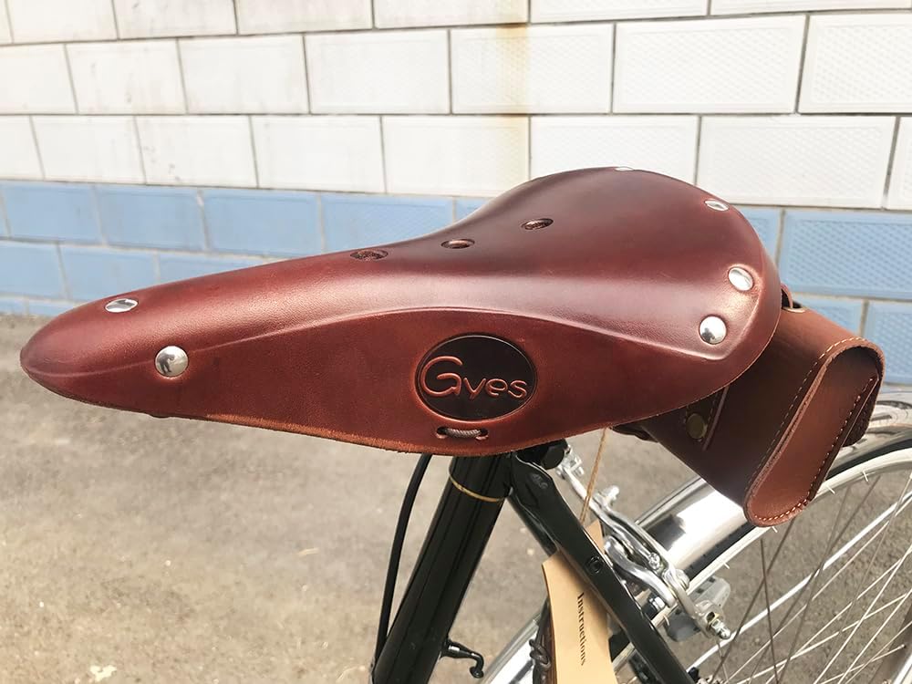 UNISTRENGH Vintage Fixie Road Bike Saddle British Style Retro Cow Genuine Leather Flyer Bicycle Seat B17