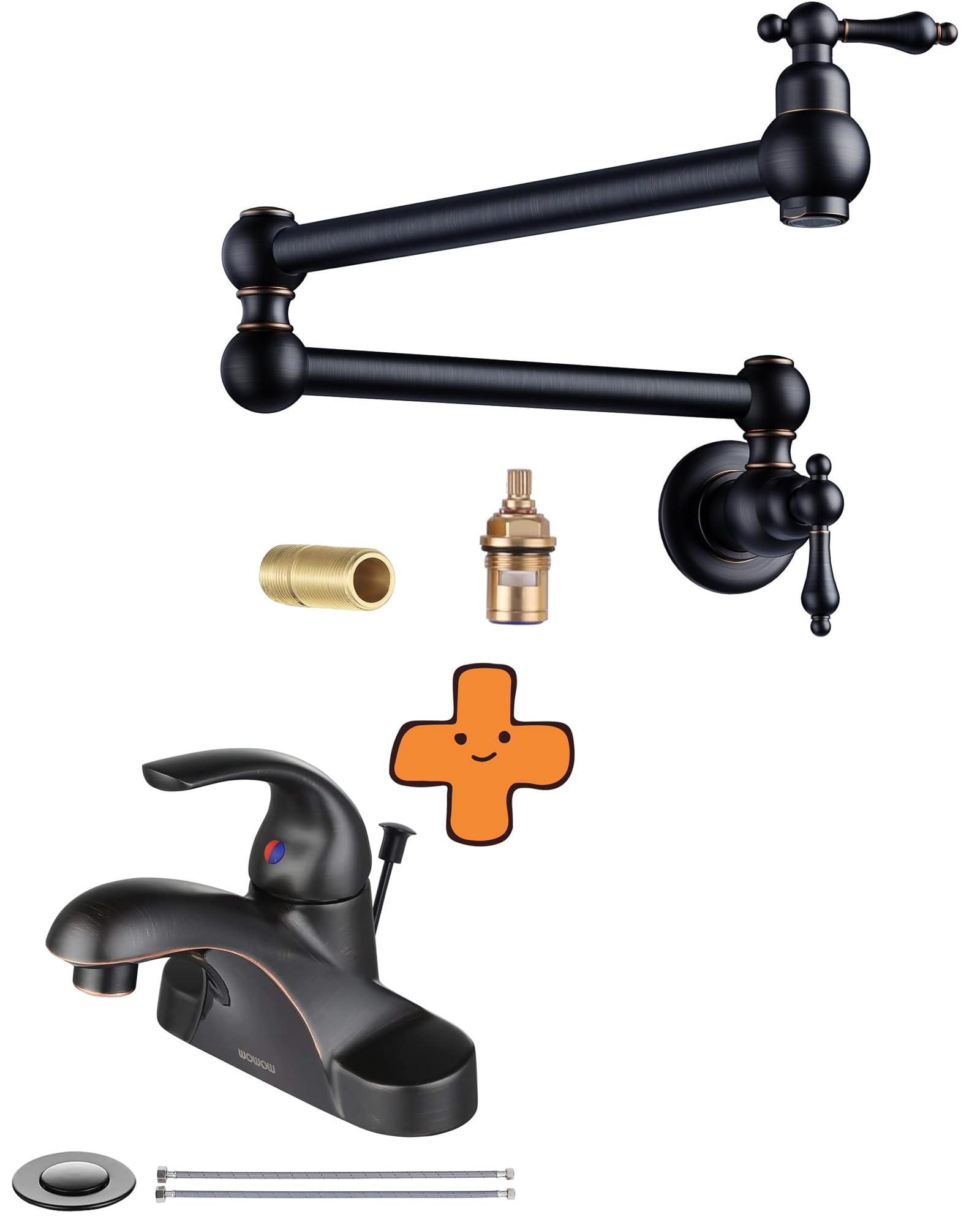 Jnfidosr Bronze Pot Filler Faucet Wall Mount 2 Handle Oil Rubbed And Bathroom Faucet