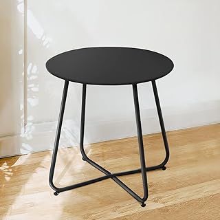 Round Coffee Table Nordic Style Side End Table Durable Metal Frame Furniture Small Space Tea Corner Table for Living Room ...