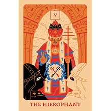 The Hierophant Blank Lined Paper Journal With Quirky Cartoon Major Arcana Tarot Card Cover Design for Men and Women