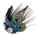 BABEYOND Hair Clip Peacock Feather with Rhinestones, 1920s Peacock Flapper Fascinator, One Size Fits Most, Accessories for Women (Style 1)