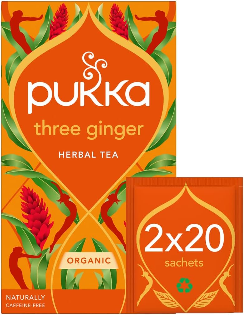 Pukka Three Ginger Tea 20 per pack - Pack of 2