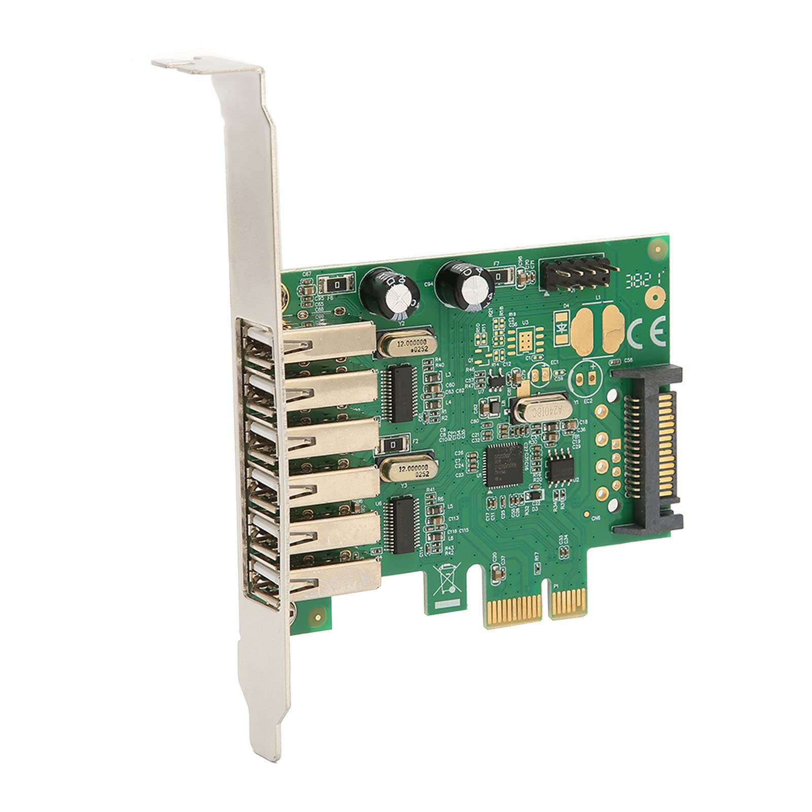 Bewinner Tarjeta de Expansión USB 2.0 a PCI Express, 6 Puertos, 480 Mbps, para PC Escritorio, Compatibilidad con 10/8.1/8/7/Xp/Vista