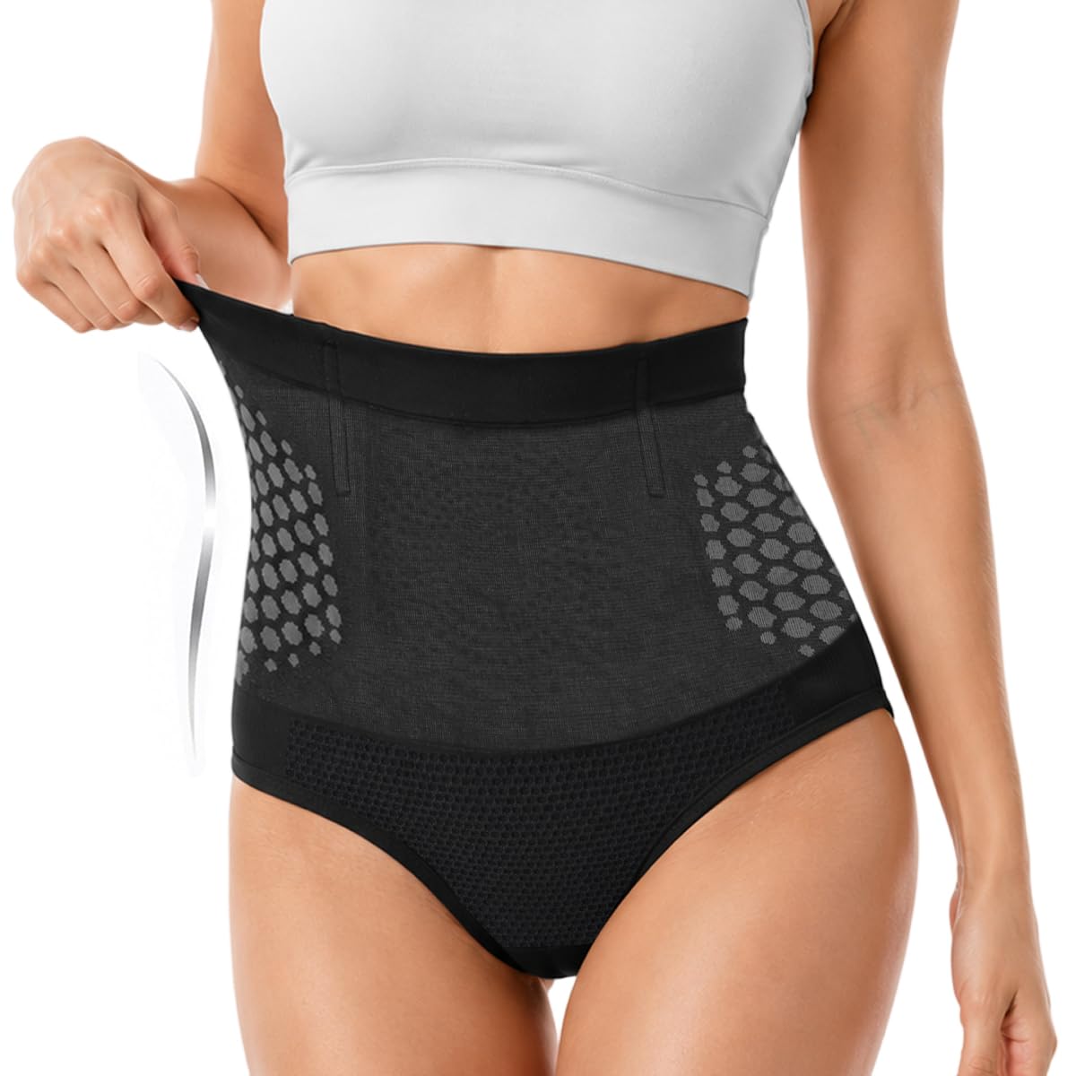 palay Micro Particle Sculpting Fat Burn Tummy Control Shapewear Black-picture-47