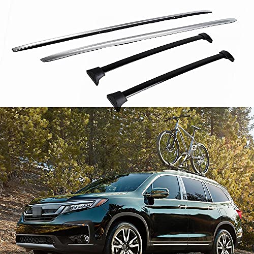 Lequer 4PCS Roof Racks Crossbars Fits for Honda Pilot 2016-2021 Baggage Carriers Luggage Rail Side Bar Cross Bars