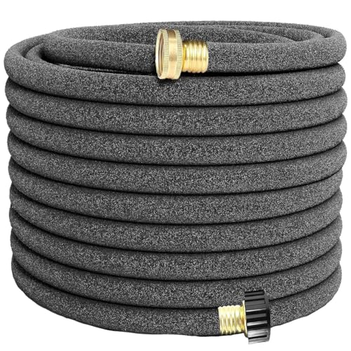 Soaker Hose 1/2 x 150FT Round-Rubber Garden Soaker Hose Heavy Duty Water Seeper Soaker Hoses for Foundation Watering Garden Beds Garden Lawn and Plants