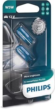 Philips T10 W5W 12V X-tremeVision Pro150 Plate, Park Ceiling Bulb, Package of 2