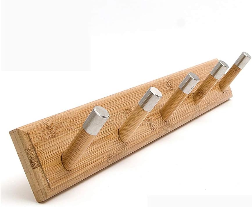Wall Mounted Coat Rack Multi Functional Hook with 5 Hooks, Can Be Used for Jackets, Robes, Scarves and Towels(Natural)