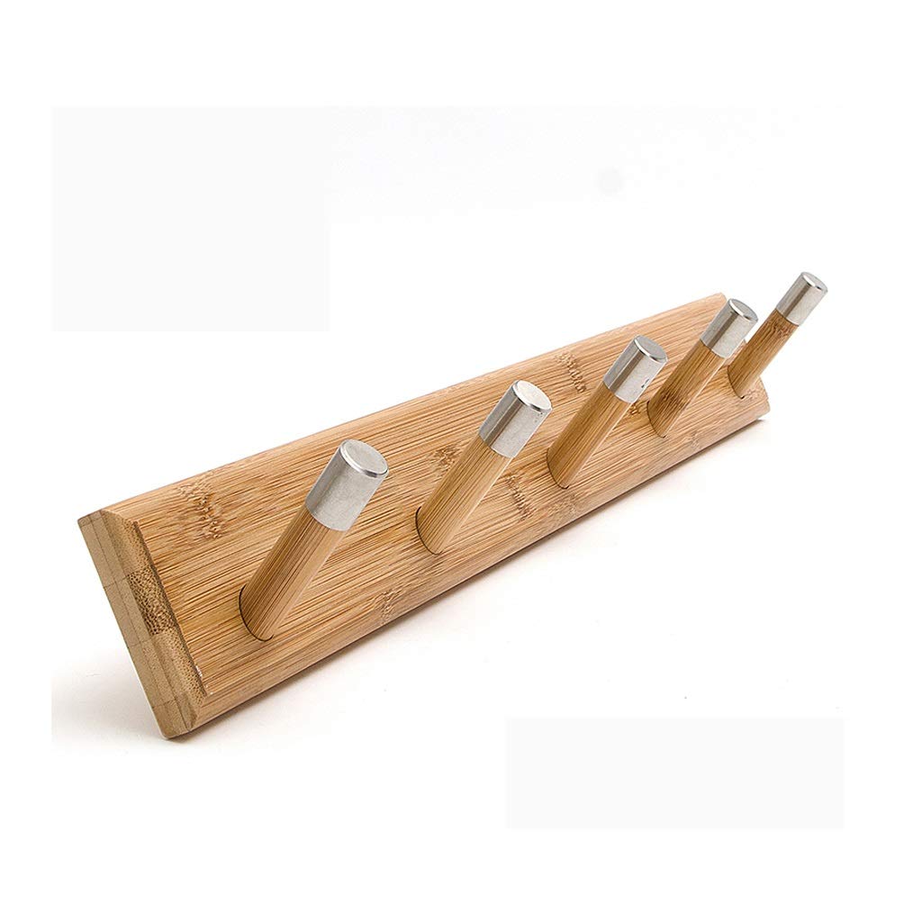 Mobygkfy Natural Wall Mounted Coat Rack Multi Functional Hook With 5 Hooks, Can Be Used For Jackets, Robes, Scarves And Towels(Natural)