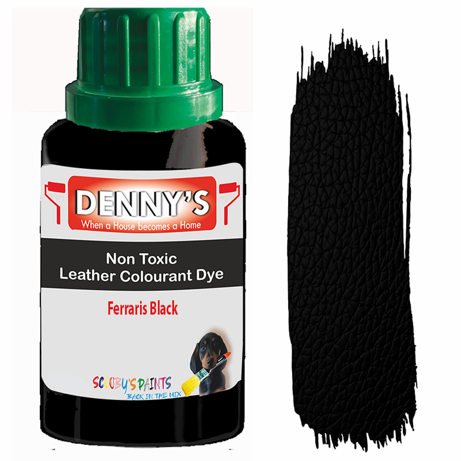 All in One Leather Colourant Self Seal Leather Dye Repair Paint for Furniture, Sofas, Car Seats (Ferraris Black, 100ml Bottle)