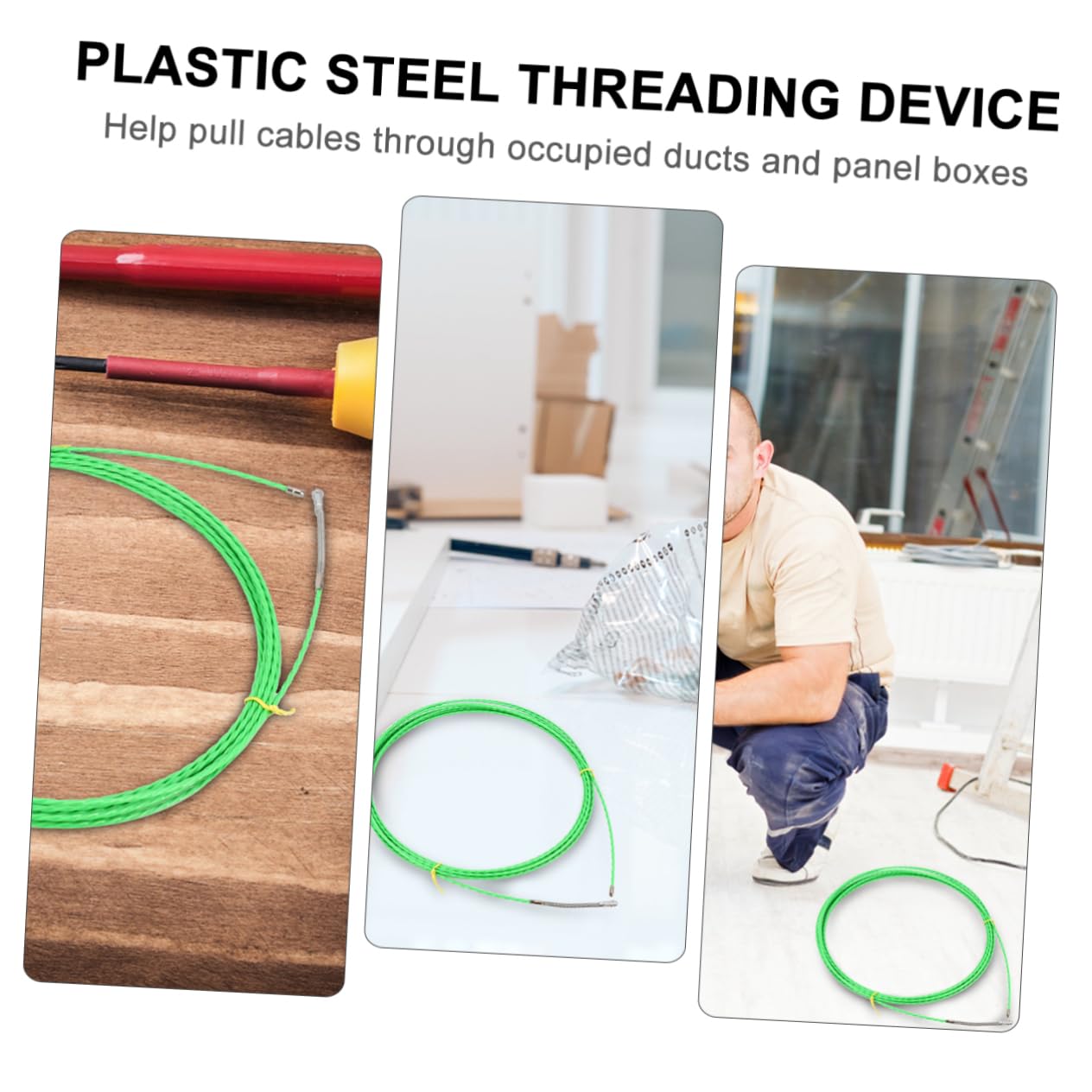 KONTONTY Electrician Threading Tool Cable Threader Wire Threader Threading Device Wire Puller for Electrical Cables